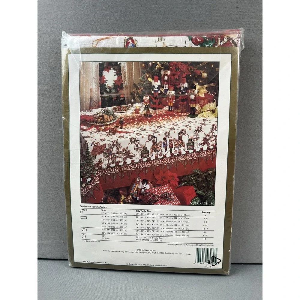 NEW Vintage W.C. Designs Christmas Nutcracker Tablecloth 52